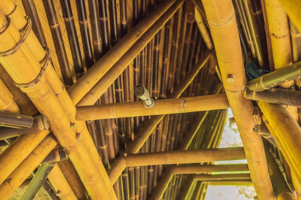 cobertura para área externa de bambu